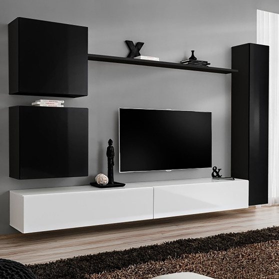 Meblościanka SWITCH SW 8 Czarny / Biały SWITCH CZARNY / BIAŁY Podstawowe