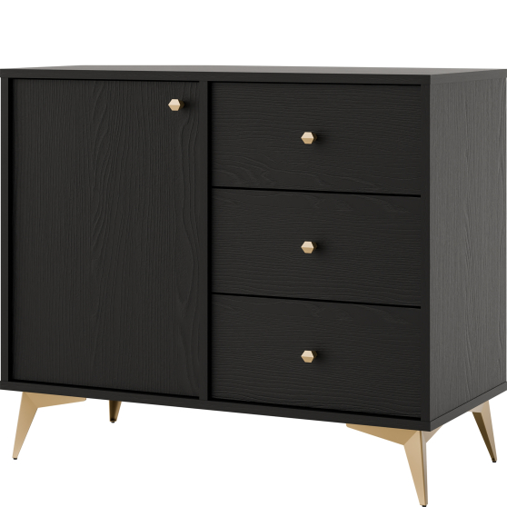 Komoda 814 1F 3SA Czarny Grafit TOKYO 1 Podstawowe