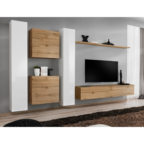 Meblościanka SWITCH SW 6 Biały / Wotan SWITCH BIAŁY / WOTAN Podstawowe