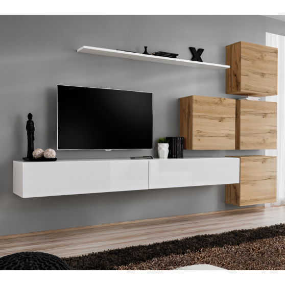 Meblościanka SWITCH SW 9 Biały / Wotan SWITCH BIAŁY / WOTAN Podstawowe