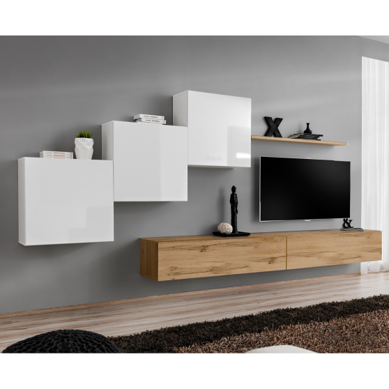 Meblościanka SWITCH SW 10 Biały / Wotan SWITCH BIAŁY / WOTAN Podstawowe