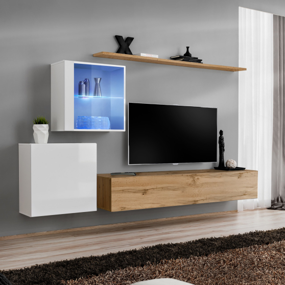 Meblościanka SWITCH SW 15 Biały / Wotan SWITCH BIAŁY / WOTAN Podstawowe