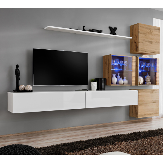 Meblościanka SWITCH SW 19 Biały / Wotan SWITCH BIAŁY / WOTAN Podstawowe