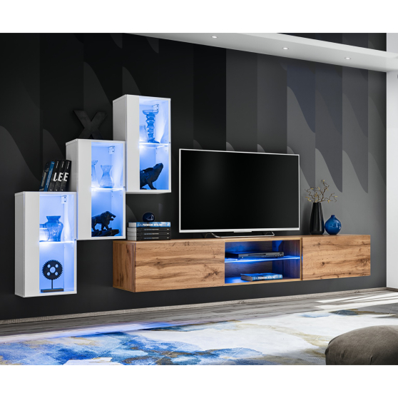 Meblościanka SWITCH SW 22 Biały / Wotan SWITCH BIAŁY / WOTAN Podstawowe