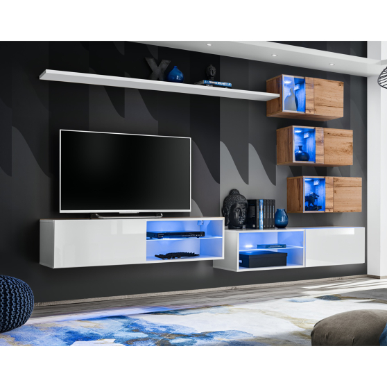 Meblościanka SWITCH SW 24 Biały / Wotan SWITCH BIAŁY / WOTAN Podstawowe