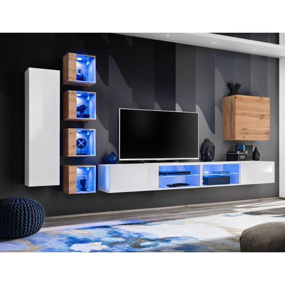 Meblościanka SWITCH SW 26 Biały / Wotan SWITCH BIAŁY / WOTAN Podstawowe