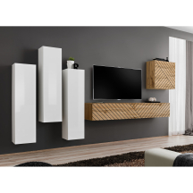 Meblościanka SWITCH SW 3 Biały / Wotan / Wotan front frezowany SWITCH BIAŁY / WOTAN LAMEL Podstawowe