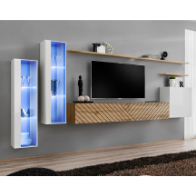 Meblościanka SWITCH SW 11 Biały / Wotan / Wotan front frezowany SWITCH BIAŁY / WOTAN LAMEL Podstawowe