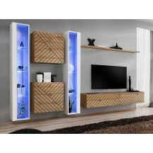 Meblościanka SWITCH SW 16 Biały / Wotan / Wotan front frezowany SWITCH BIAŁY / WOTAN LAMEL Podstawowe