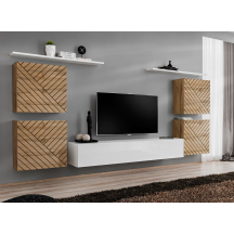 Meblościanka SWITCH SW 4 Wotan / Biały / Wotan front frezowany SWITCH BIAŁY / WOTAN LAMEL Podstawowe