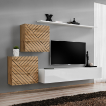 Meblościanka SWITCH SW 5 Wotan / Biały / Wotan front frezowany SWITCH BIAŁY / WOTAN LAMEL Podstawowe