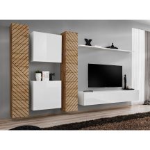 Meblościanka SWITCH SW 6 Wotan / Biały / Wotan front frezowany SWITCH BIAŁY / WOTAN LAMEL Podstawowe