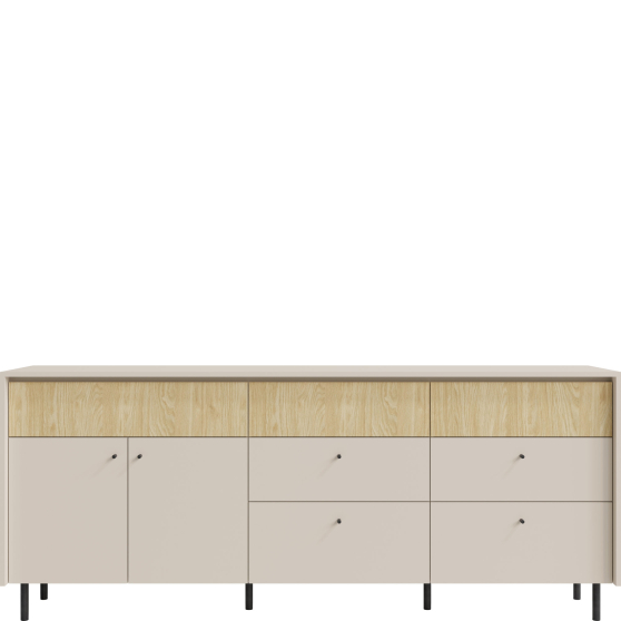 Szeroka komoda MA5 Beż Piaskowy / Dąb Olejowany MALTA Podstawowe