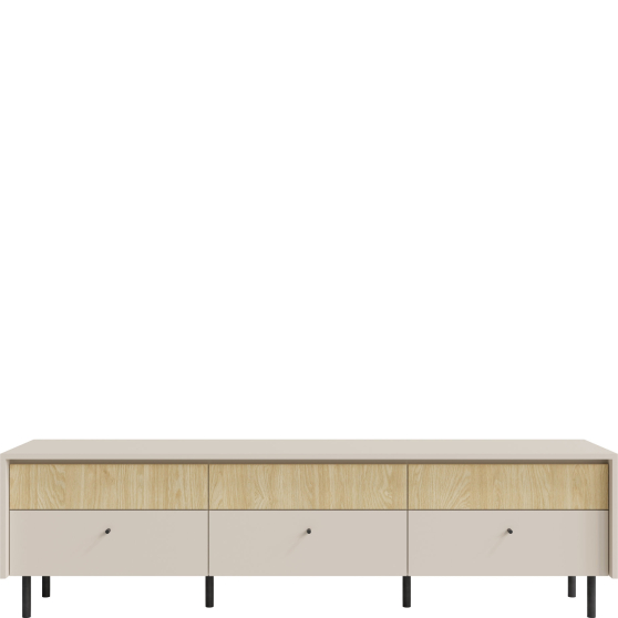 Szafka RTV 183 cm MA8 Beż Piaskowy / Dąb Olejowany MALTA Podstawowe