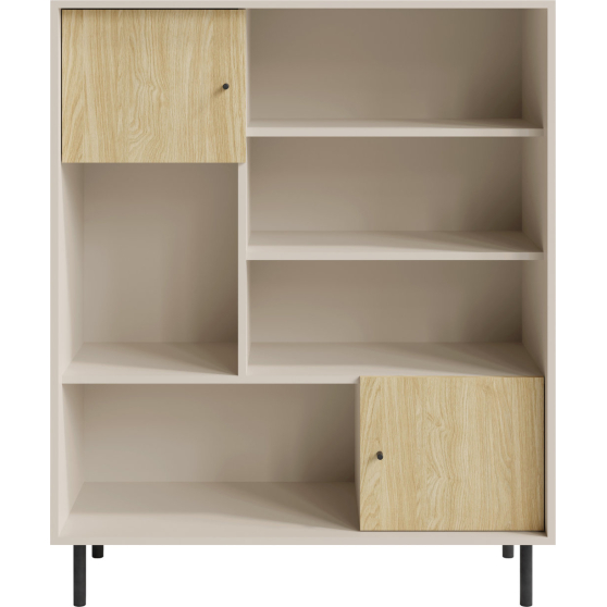 Regał z drzwiami MA3 Beż Piaskowy / Dąb Olejowany MALTA Podstawowe