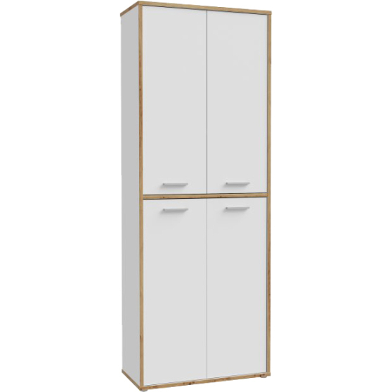 Szafka wysoka 4 drzwi KFLS822-C881 Biały / Dąb Artisan KEFLAVIK Podstawowe