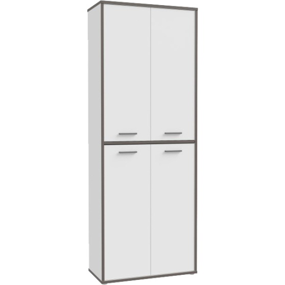 Szafka wysoka 4 drzwi KFLS822-J53 Biały / Szary KEFLAVIK Podstawowe