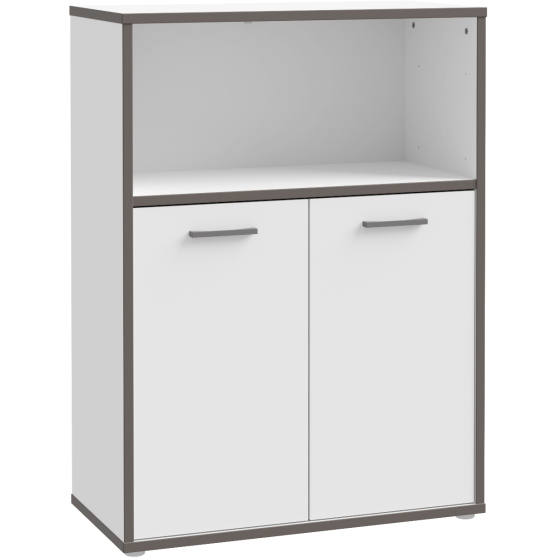 Regał niski z szafką KFLR321-J53 Biały / Szary KEFLAVIK Podstawowe
