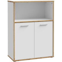 Regał niski z szafką KFLR321-C881 Biały / Dąb Artisan KEFLAVIK Podstawowe