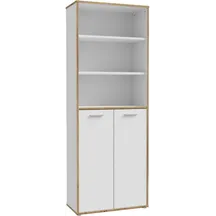 Regał wysoki z szafką KFLR821-C881 Biały / Dąb Artisan KEFLAVIK Podstawowe