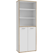 Regał wysoki z szafką KFLR821-C881 Biały / Dąb Artisan KEFLAVIK Podstawowe