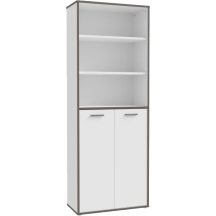 Regał wysoki z szafką KFLR821-J53 Biały / Szary KEFLAVIK Podstawowe