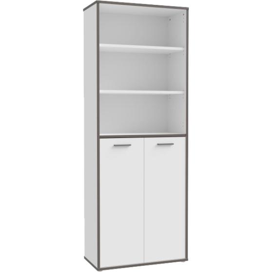 Regał wysoki z szafką KFLR821-J53 Biały / Szary KEFLAVIK Podstawowe