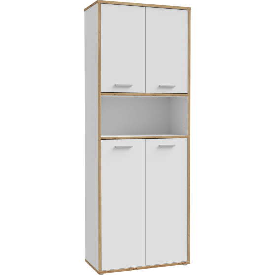 Szafa 4 drzwi KFLR822-C881 Biały / Dąb Artisan KEFLAVIK Podstawowe