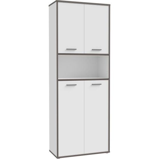 Szafa 4 drzwi KFLR822-J53 Biały / Szary KEFLAVIK Podstawowe