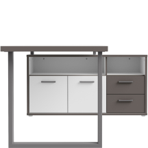 Biurko z komodą KFLB141-J53 Biały / Szary KEFLAVIK Podstawowe