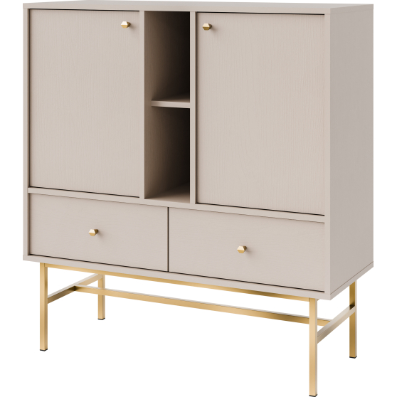 Komoda 825 2F 2SO Beż Piaskowy TOKYO 3 Podstawowe