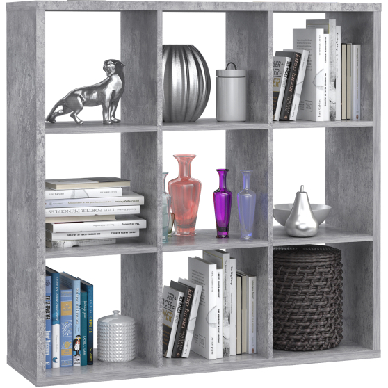 Regał z sześcioma wnękami MXXR331-U39 Beton Jasnoszary NET106 Podstawowe