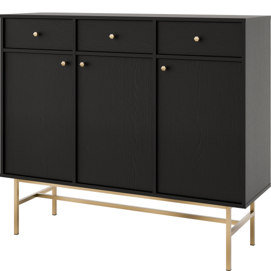 Komoda 827 3F 3SA Czarny Grafit TOKYO 3 Podstawowe