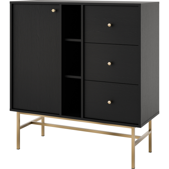 Komoda 824 1F 3SA Czarny Grafit TOKYO 3 Podstawowe