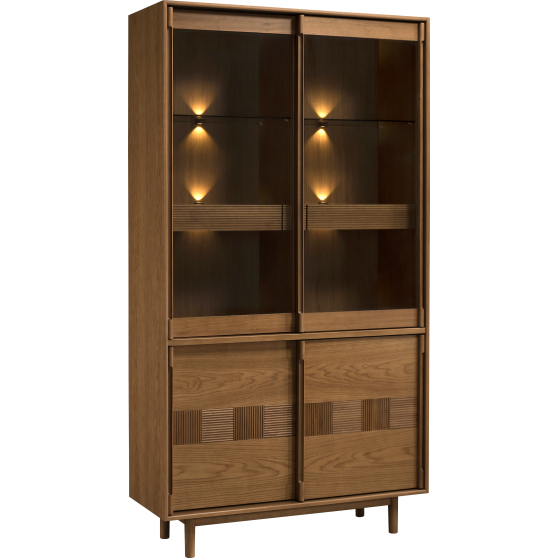 Witryna dwudrzwiowa z oświetleniem CAN.031.13 CANTIERO KARMELOWY DĄB Podstawowe