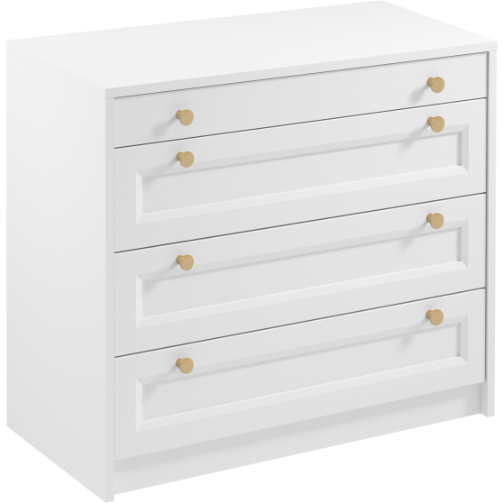 Komoda z szufladami 90 cm K4S Biały Platynowy REL Podstawowe