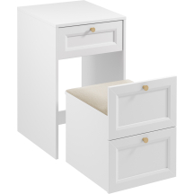 Biała toaletka z pufą i lustrem TS REL Podstawowe