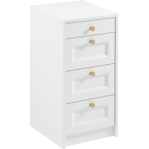 Komoda wąska z szufladami 40 cm K4SW Biały Platynowy REL Podstawowe