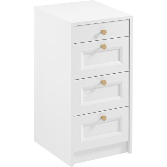 Komoda wąska z szufladami 40 cm K4SW Biały Platynowy REL Podstawowe
