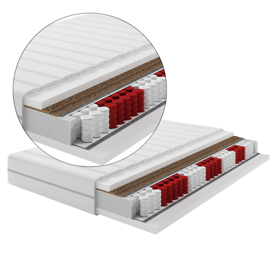 Materac kieszeniowy MOON Dwustronny z kokosem, twardy Podstawowe