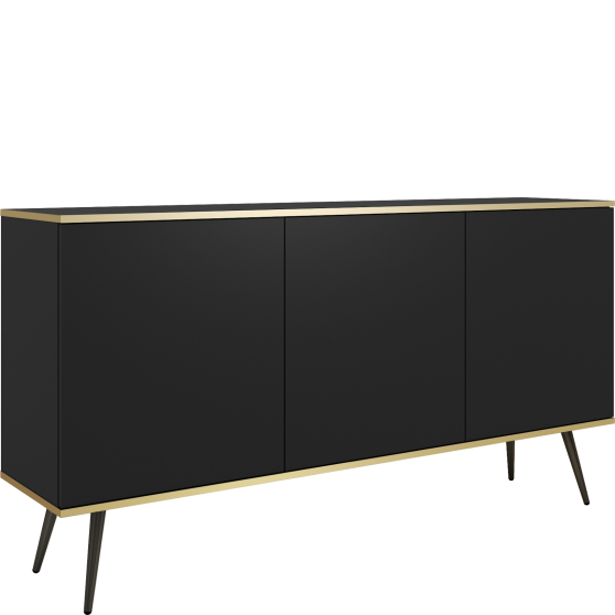 Komoda K160 3 drzwi Czarny Mat ORO Podstawowe (1)