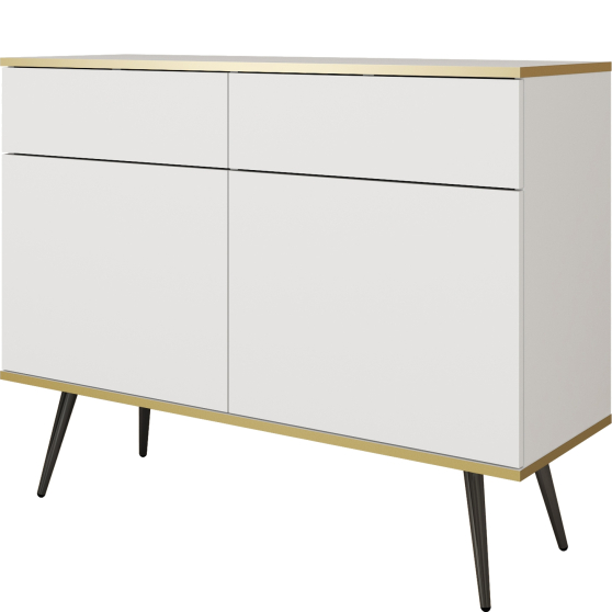 Komoda KSZ107 2 szuflady 2 drzwi Biały Mat ORO Podstawowe (1)