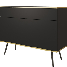 Komoda KSZ107 2 szuflady 2 drzwi Czarny Mat ORO Podstawowe (1)