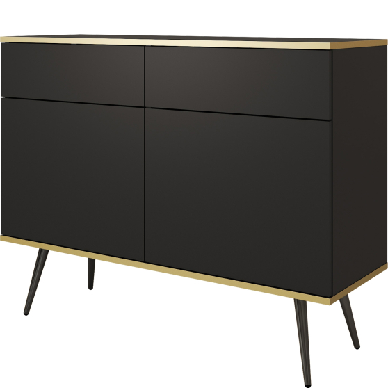 Komoda KSZ107 2 szuflady 2 drzwi Czarny Mat ORO Podstawowe (1)