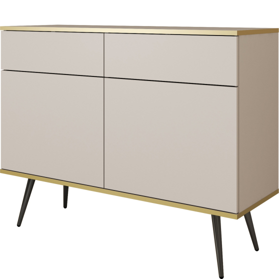 Komoda KSZ107 2 szuflady 2 drzwi Beż Mat ORO Podstawowe (1)