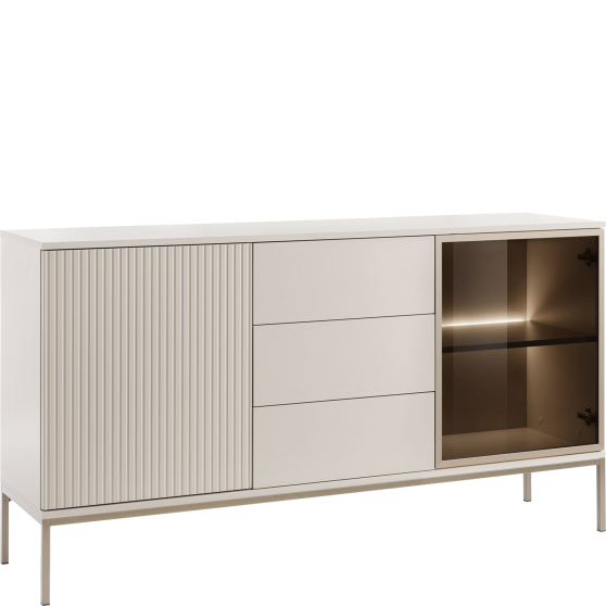 Komoda KSZ154 z przeszkleniem i oświetleniem SENTO CASHMERE Podstawowe
