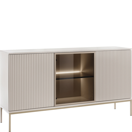 Komoda K154 z przeszkleniem i oświetleniem SENTO CASHMERE Podstawowe