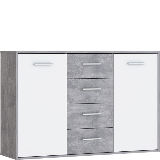 Komoda 120 cm NTU231-C251 Beton Jasny / Biały ANTUZA Podstawowe