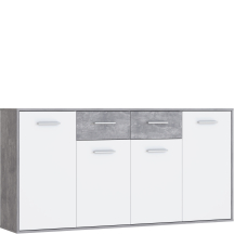 Komoda 2 szuflady 4 szafki NTU241-C251 Beton Jasny / Biały ANTUZA Podstawowe