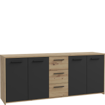 Komoda duża 180 cm FINPILVI01-M712 Dąb Artisan / Czarny PILVI Podstawowe